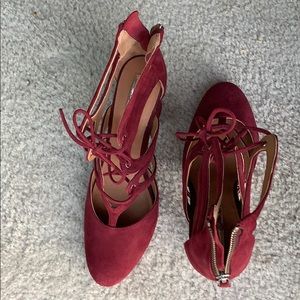 Halogen Sydney Suede Lace Up Heels  | Sz 7M